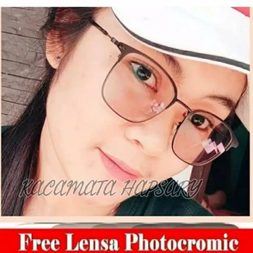 Frame Kacamata Wanita 1924 Besi Lensa Photocromic Kacamata Minus Anti Radiasi 2 In 1