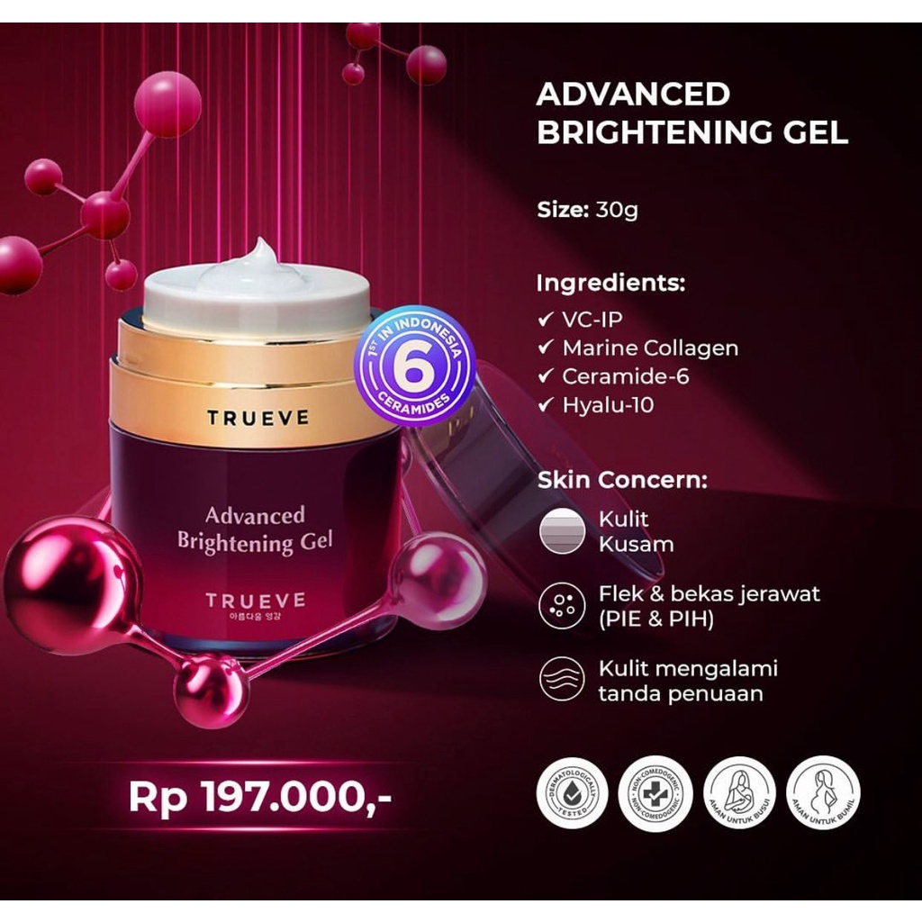 Jual TRUEVE Moisturizer - Advanced Brightening Gel 30 G | Shopee Indonesia