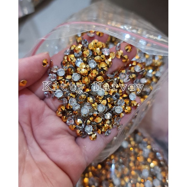 Jual Rhinestone Gold Metalic 3mm 4mm 5mm 6mm | Shopee Indonesia