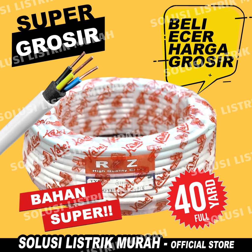 Jual Kabel Nym 3x1 5 Kabel Listrik Nym Super 1 Roll 40 Yard Kawat 3x1 5