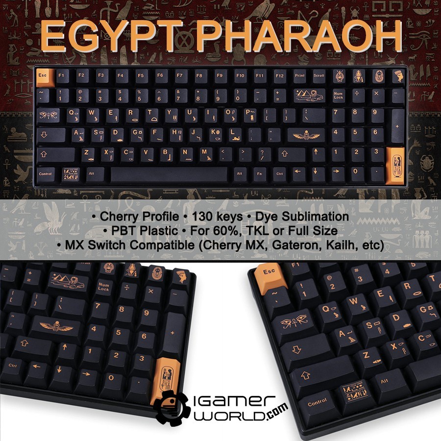 Jual Titan Nation Egypt Pharaoh Keycaps PBT Dyesub for Mechanical