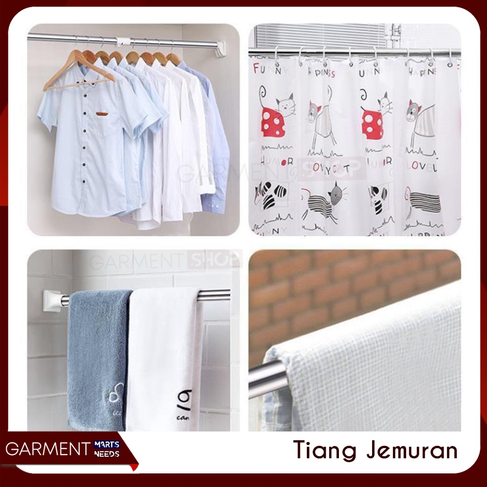 Jual TIAJE - Tiang Jemuran Gantungan Baju Tirai Fleksibel Rak Dinding ...