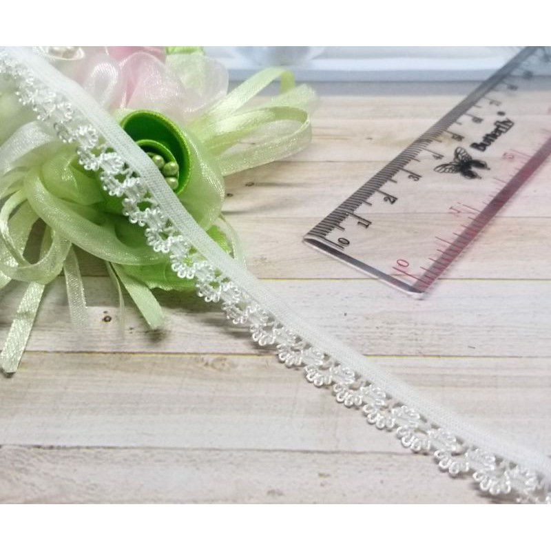 Jual PER METER,KARET RENDA KERANG WARNA BROKEN WHITE LEBAR 0.8CM ...