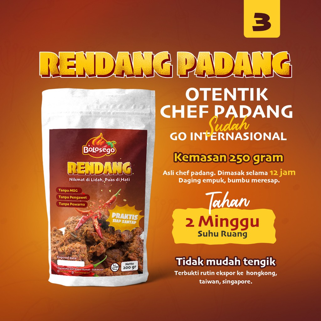 Jual Bolosego Rendang Daging Sapi - Lauk Pauk Praktis | Shopee Indonesia