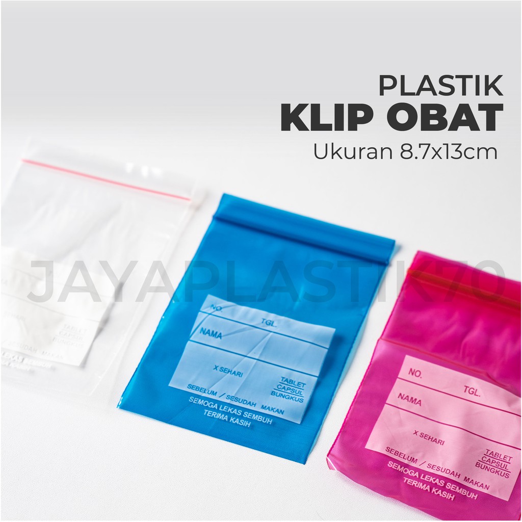 Jual Plastik Klip Obat Uk X Cm Pcs Pack Varian Biru Merah