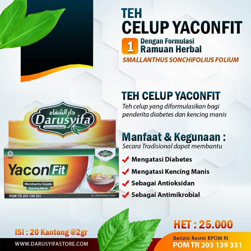 Jual Teh Celup Yacon Fit Darusyifa Pom Tr Teh Insulin Yaconfit Mengatasi Diabetes Dan Kencing