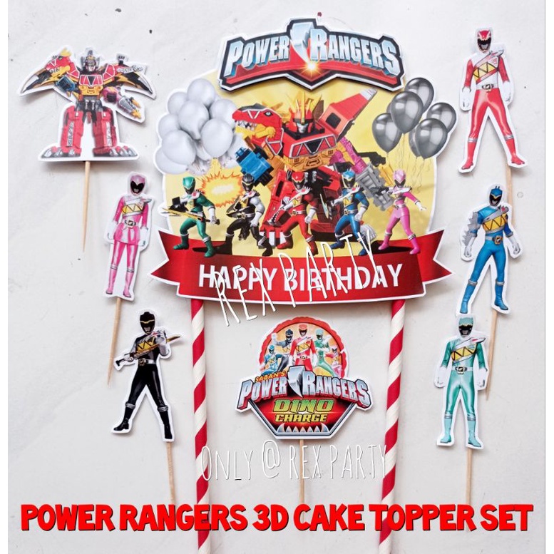 Jual Power Rangers Cake Topper/Topper Kue 3D Power Rangers/Cake Topper ...