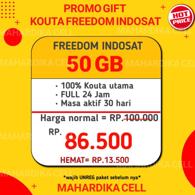 Jual Kouta Indosat 50GB Full 24 Jam Murah | Shopee Indonesia