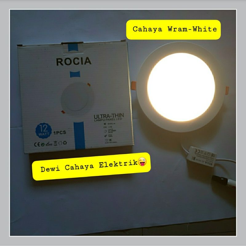 Jual Rocia Lampu Panel LED Downlight 12W Bulat - Round Cahaya Putih ...