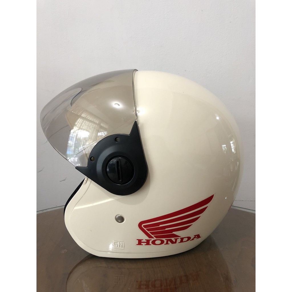 Jual HELM HALF FACE RETRO HONDA (Broken White) Shopee Indonesia