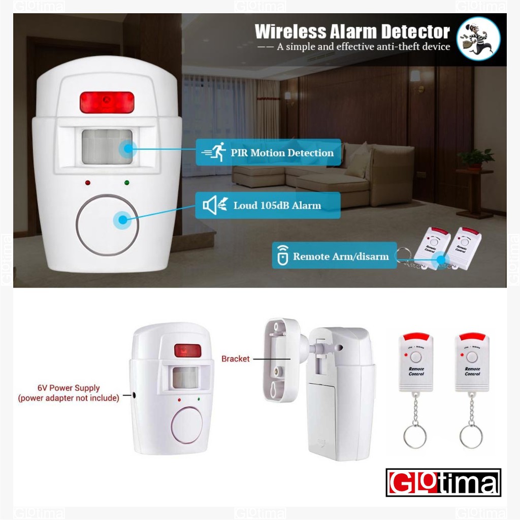 Jual Alarm Pintu Jendela Anti Maling Infrared PIR Sensor Gerak 2 Remote ...