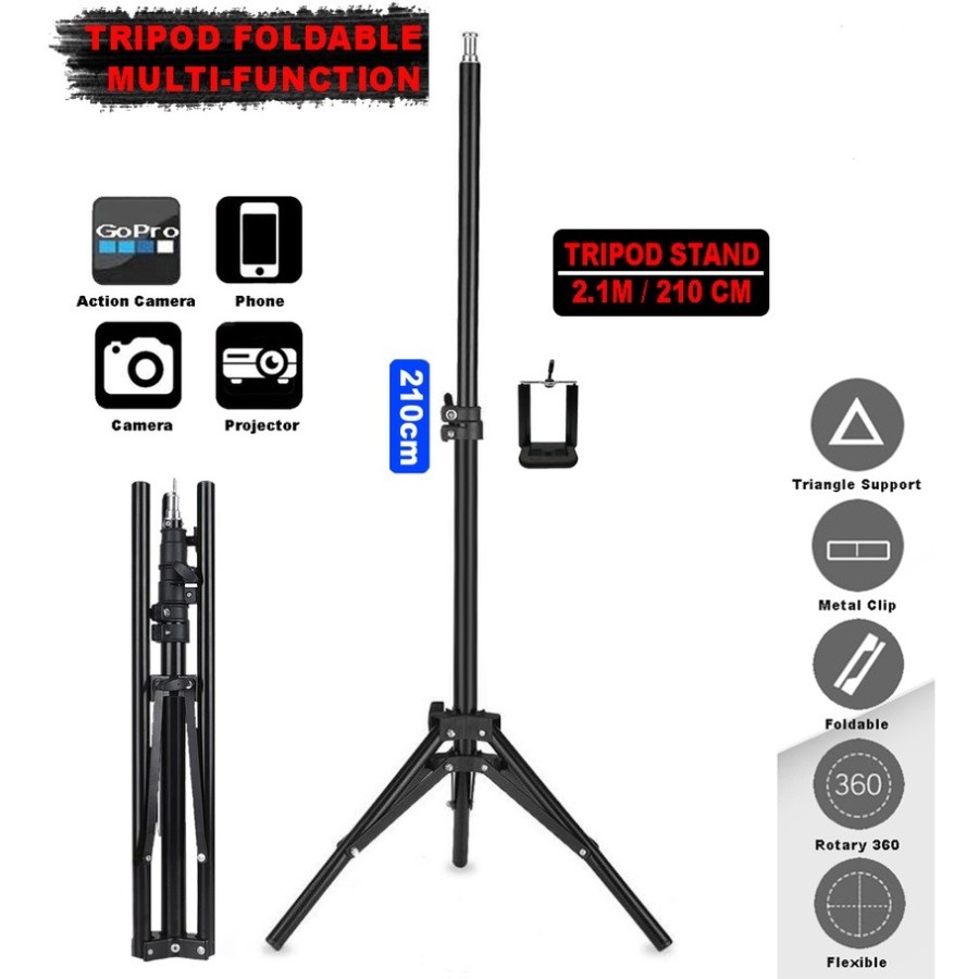Jual Tripod Camera Light Stand Camera Mobile 2.1 Meter Shopee Indonesia