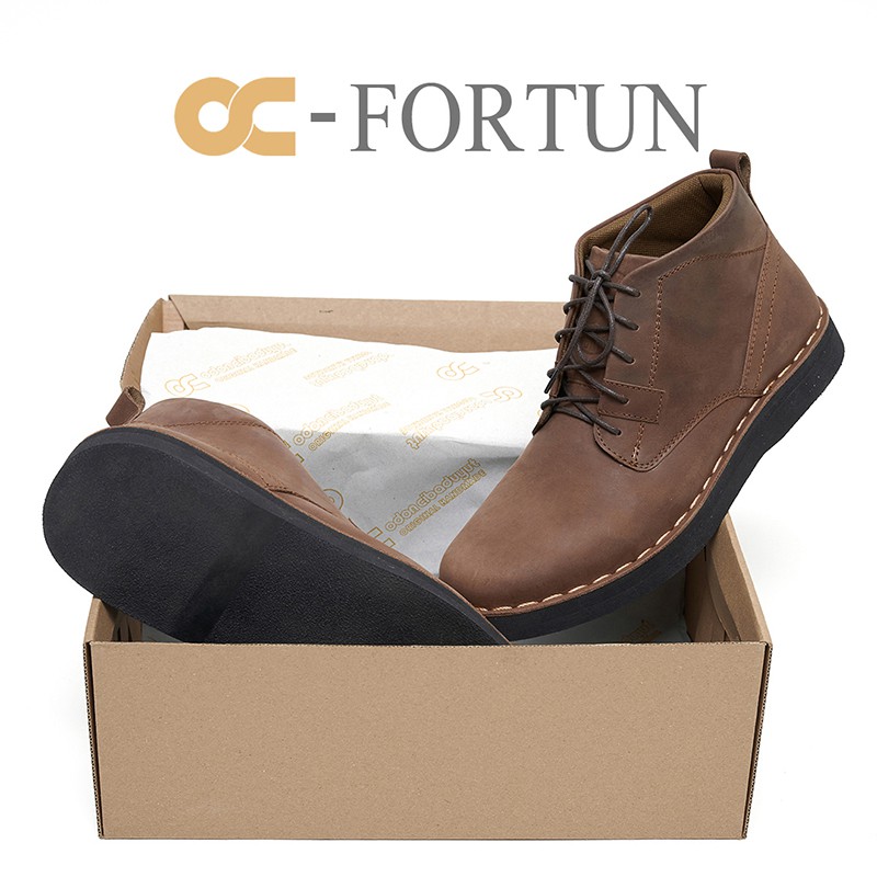 Jual Sepatu Boot Pria Kulit Asli Casual Odon Cibaduyut OC Fortun Coklat ...