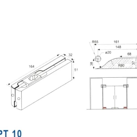 Jual Patch Fitting Dekkson Pt 10 / Pt 10 Dekkson / Penjepit Kaca Bawah ...