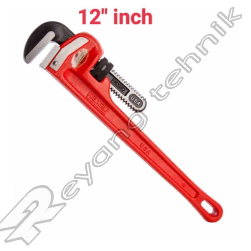 Jual RIDGID Kunci Pipa 12 inch Pipe Wrench Steel Handle ORIGINAL ...