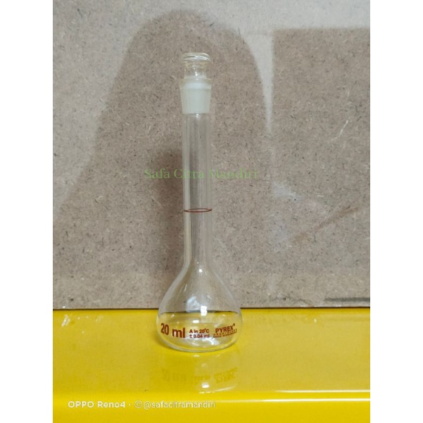 Jual Volumetric Flasklabu Ukur Glass Stopper 20 Ml Pyrex Shopee Indonesia 7342