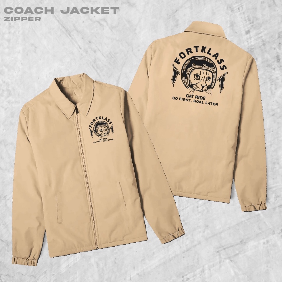 Jual FortKlass Zipper Cat Ride Jaket Coach Pria Jaket Parasut Unisex ...