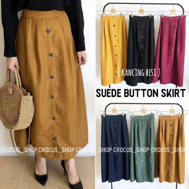 Jual Rok Suede Kancing besi ( FOILA ) | Shopee Indonesia