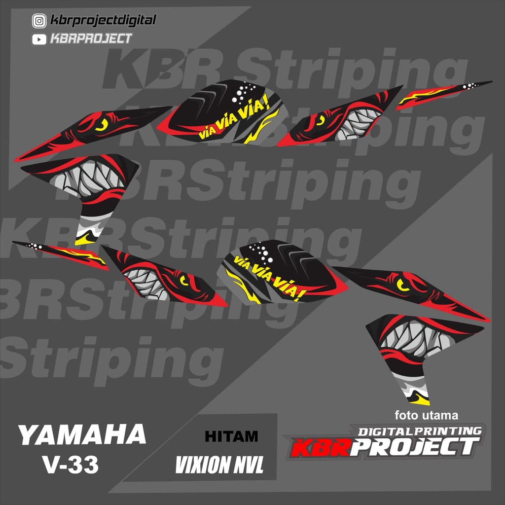 Jual (cod) stiker motor - striping vixion nvl- motor yamaha - variasi ...
