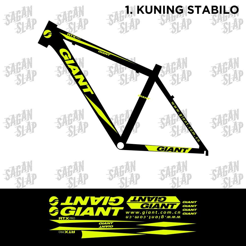 Stiker Sticker Decal Frame sepeda Giant ATX pro