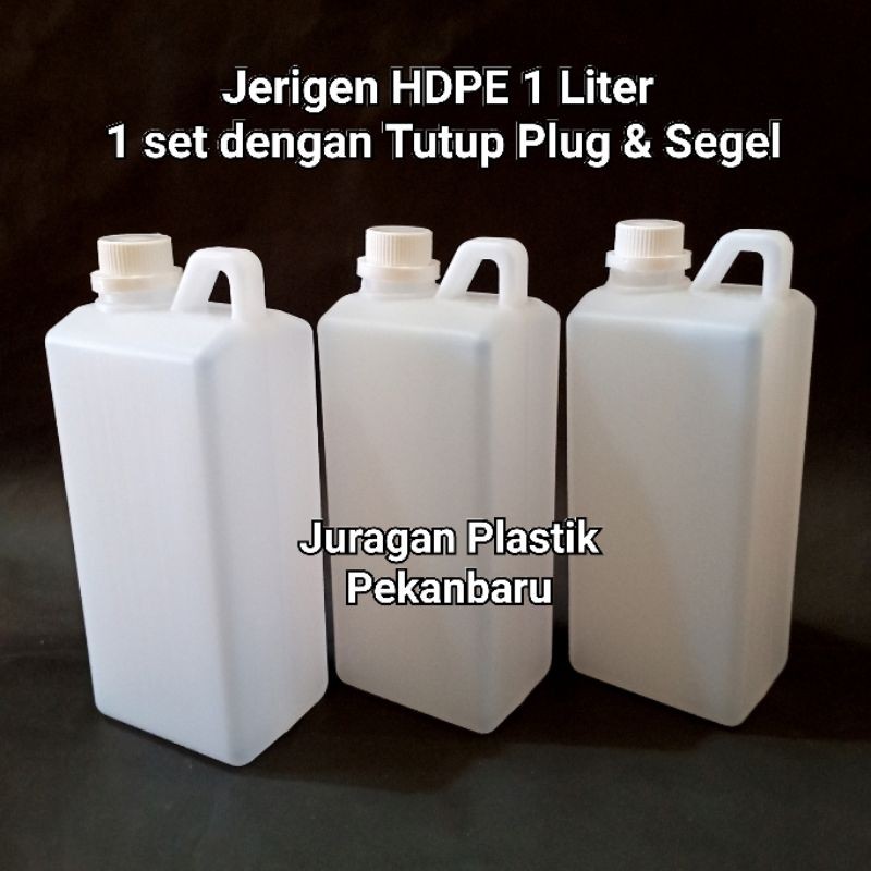 Jual Jerigen Hdpe 1 Liter Dengan Segel Dan Plug Botol Tinggi Madu Jus Minuman 1000 Ml Shopee 7368