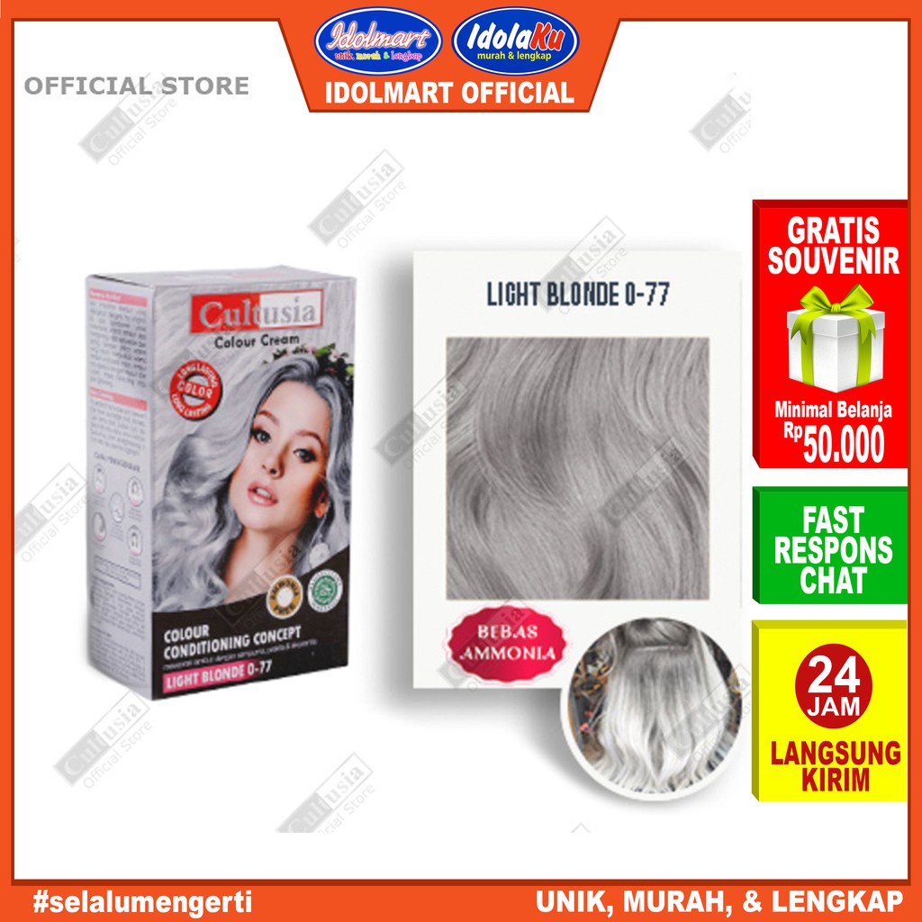 Jual Idolaku Pewarna Rambut Cultusia Hair Color Light Blonde 077 30 Ml Shopee Indonesia 