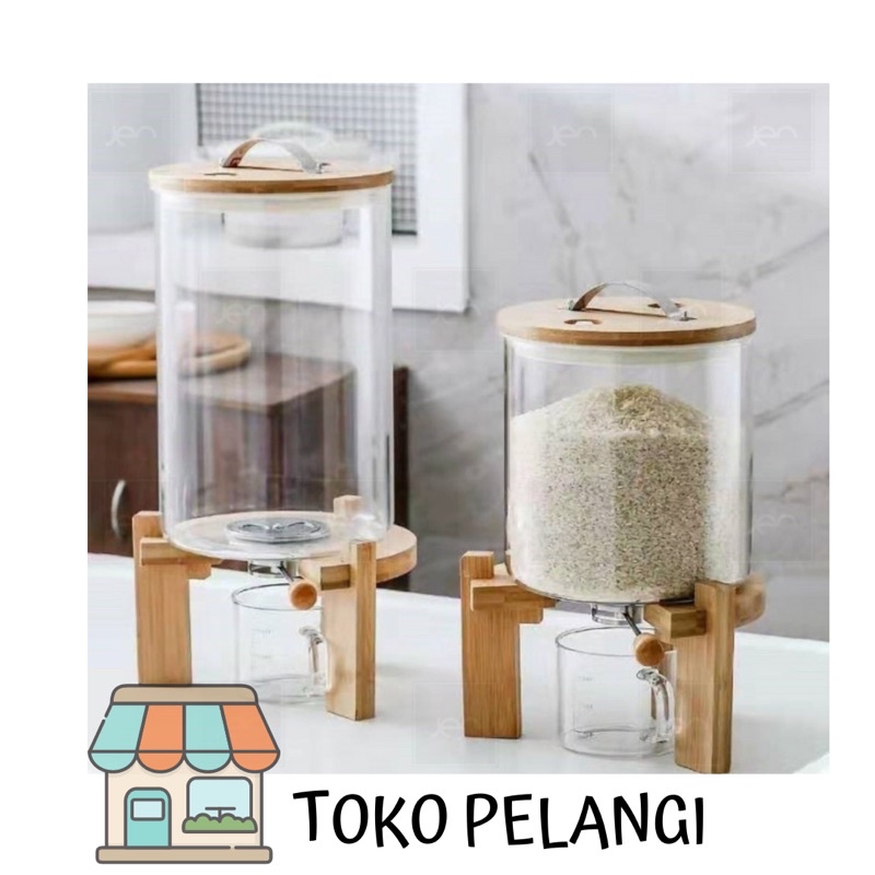 Jual Dispenser Wadah Beras Kaca - Rice - Toples Kaca | Shopee Indonesia