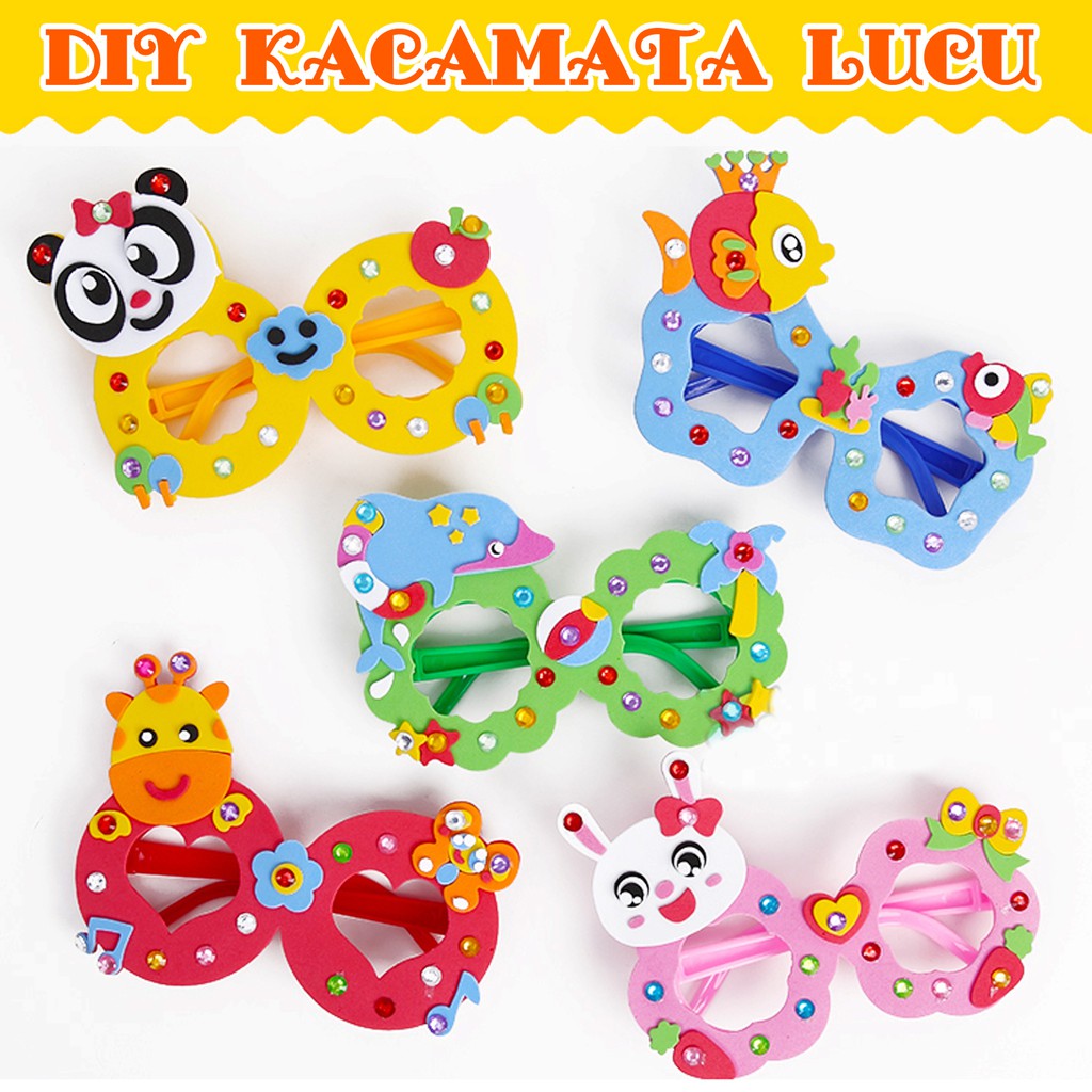 ED23 DIY MEMBUAT KACAMATA ANAK EVA LUCU, MAINAN EDUKASI PRAKARYA GOODIE BAG MONTESSORI IMAJIKIDO