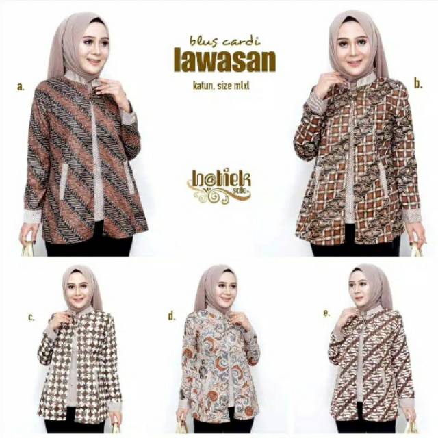 Jual Blus Cardi lawasan Baju atasan batik kerja kuliah sekolah