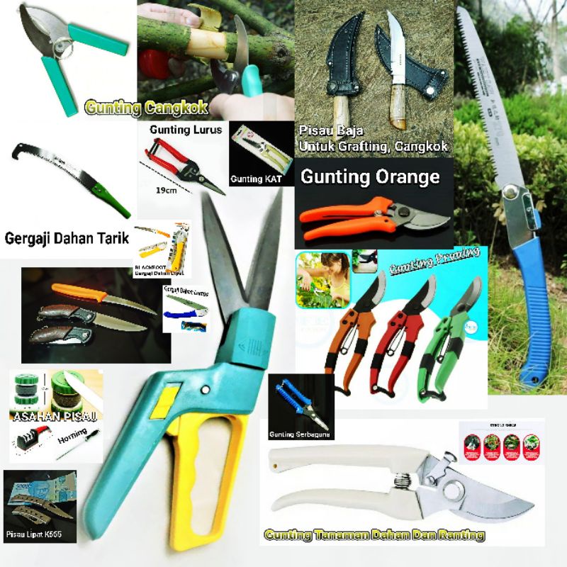 Jual Gunting Pisau Gergaji Tanaman Cangkok Pruning Dahan Ranting Daun Rumput Shopee Indonesia 