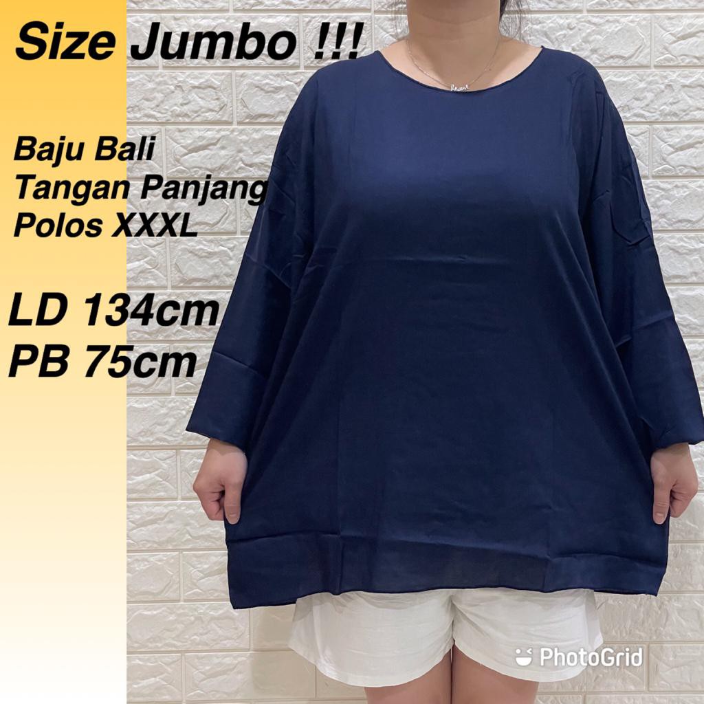 Jual Baju Bali Tangan Panjang Super Jumbo Polos Fit To Xxxl Real Pict