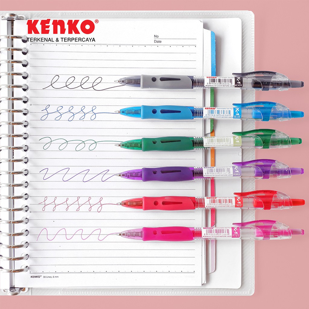KENKO GEL PEN / Pulpen Jel / Pena Jel Tinta Cetek K-1 Retractable (5)