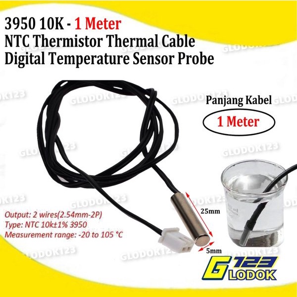 Jual Thermistor NTC 3950 10K Sensor Waterproof Temperature Probe Suhu ...