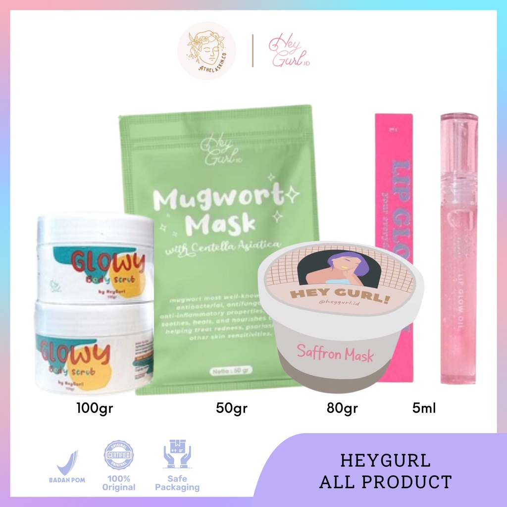 Jual SAFRON MASK HEYGURL MASKER MUGWORT HEYGURL LIP GLOW OIL SERUM