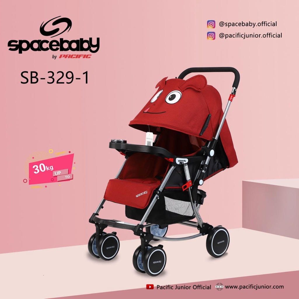 Jual Stroller kereta dorong spacebaby SB 329 1 pegangan bolak balik bisa ayun newborn sampai 30 kg Shopee Indonesia