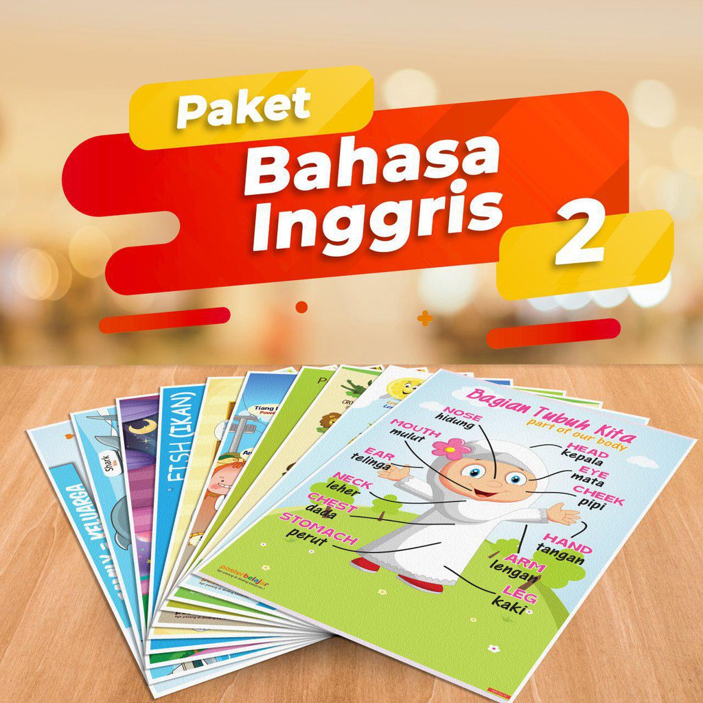 Jual Tipe Paket Isi Posbel Poster Pendidikan Belajar Bahasa