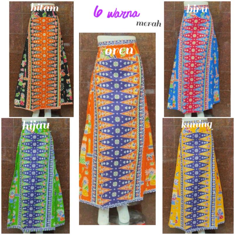 Jual Rok Klok Batik Ondel-Ondel RK05 Motif Pucuk Rebung Betawi Bawahan ...