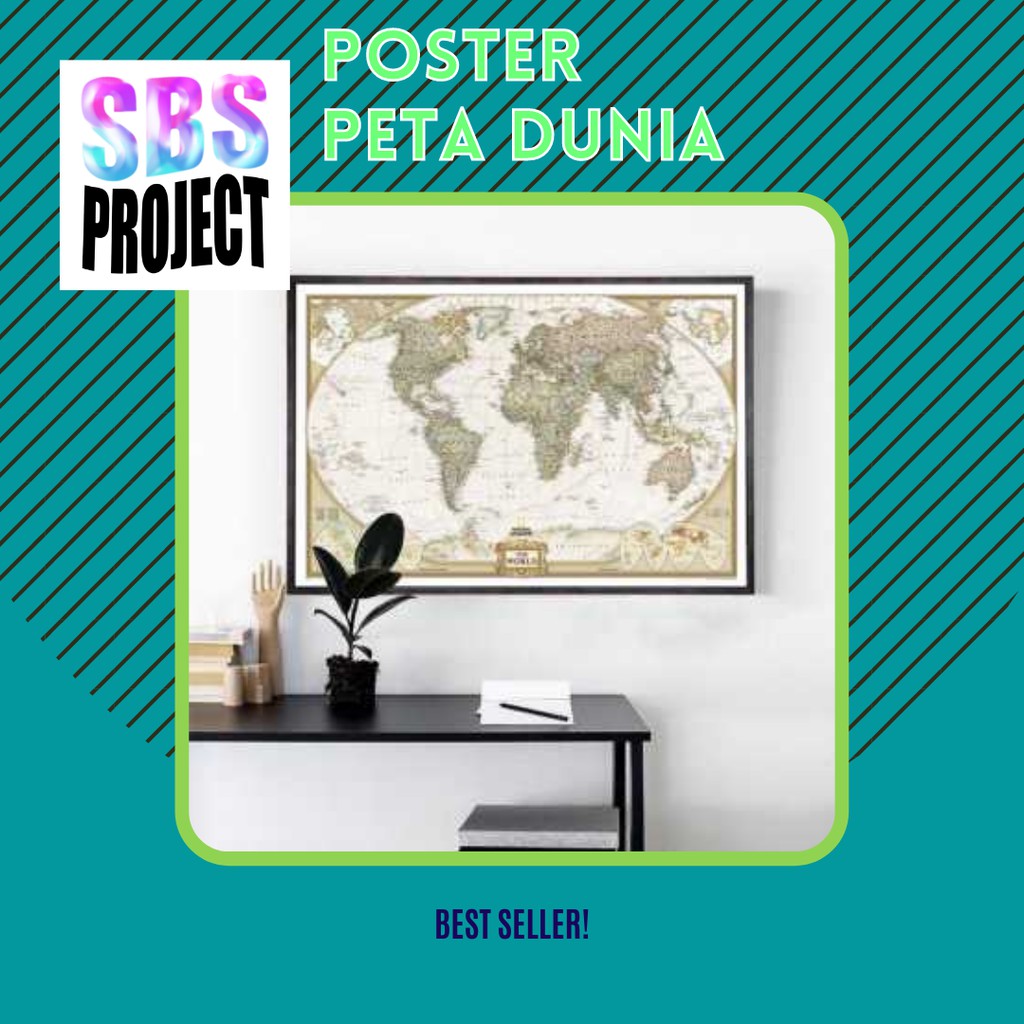 Jual Poster Aesthetic Peta Dunia Large Shopee Indonesia