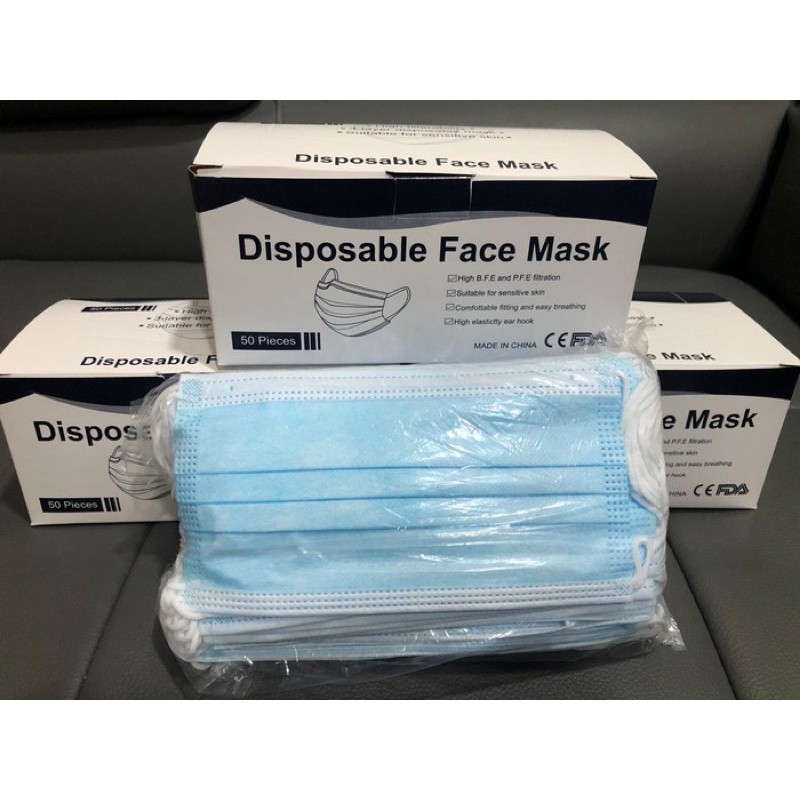Jual MASKER DISPOSABLE 3 PLY ISI 50 PCS | Shopee Indonesia