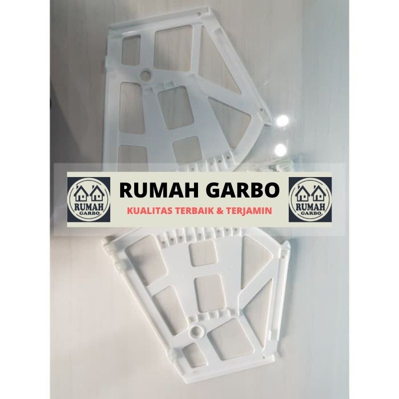 Jual 1SET Rak Sepatu Putar 3 Tiga Susun Sekat Plastik Putih Engsel Rel ...