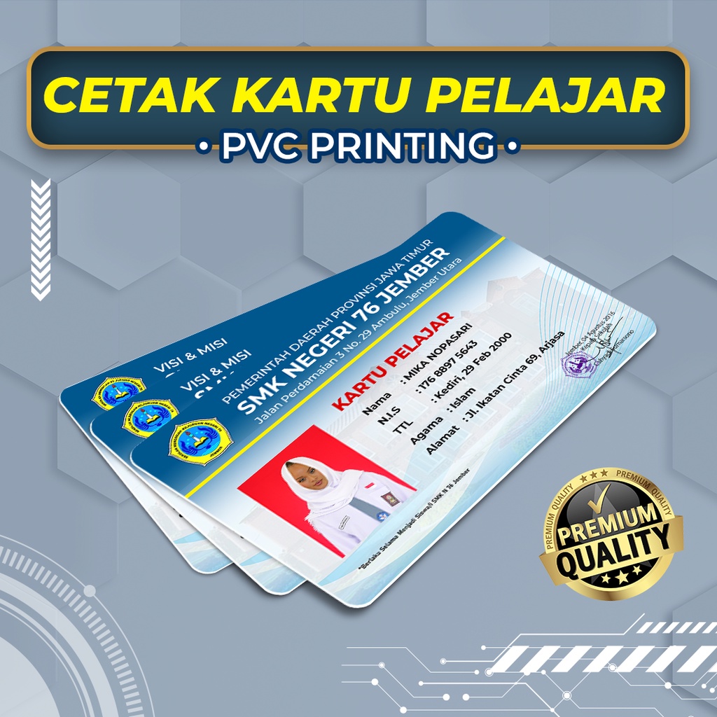 Jual Cetak Kartu Pelajar Bahan PVC Premium | Shopee Indonesia