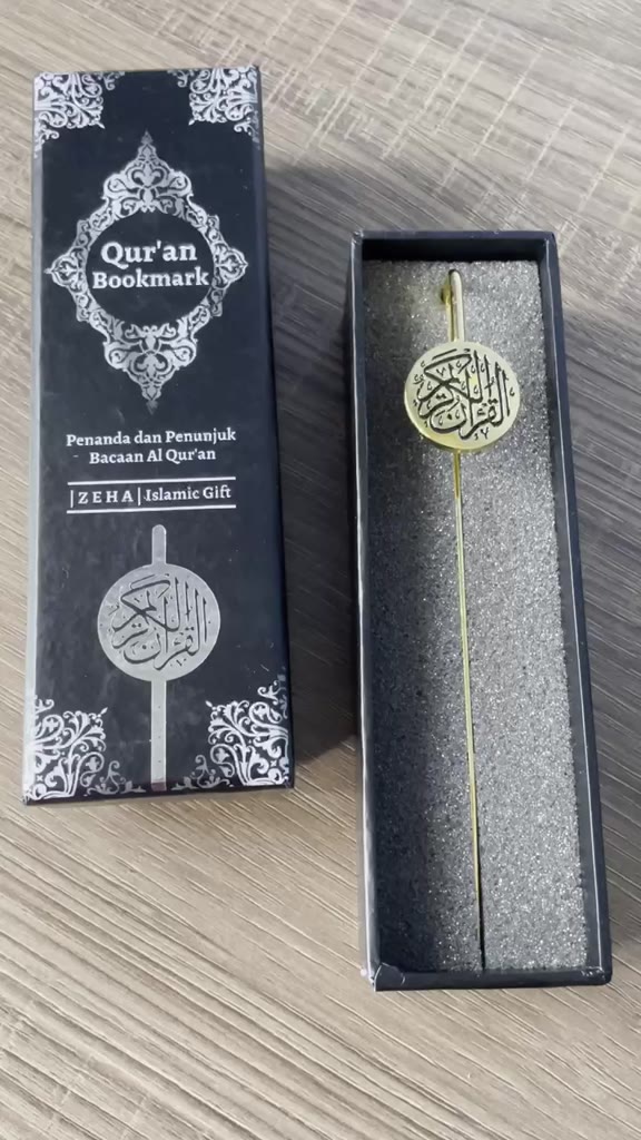 Jual Quran Bookmark Penanda Al Quran bahan Logam Alloy dengan Gift Box ...