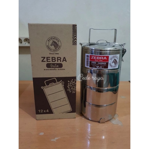 Jual Rantang stainless zebra model jepit 12 cm x 4 tingkat | Shopee ...