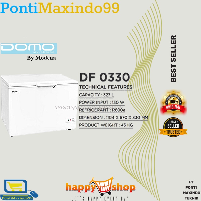 Jual CHEST FREEZER FREEZER BOX DOMO DF 0330 W | Shopee Indonesia