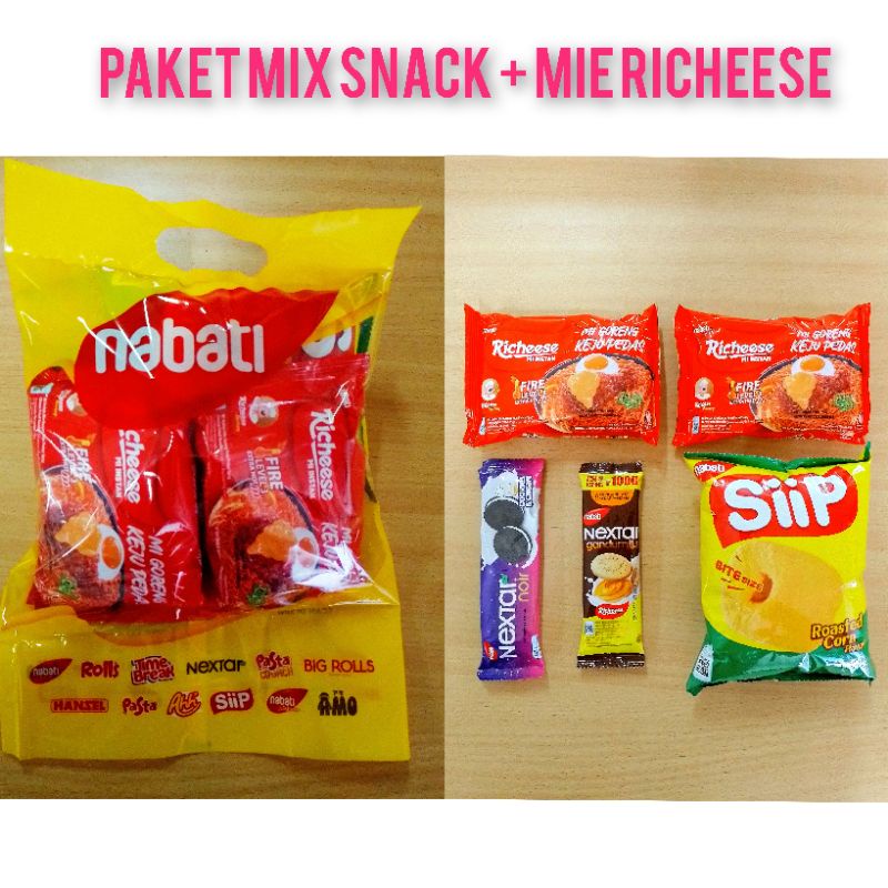 Jual PAKET LADY NABATI MIX SNACK & MIE RICHEESE | Shopee Indonesia