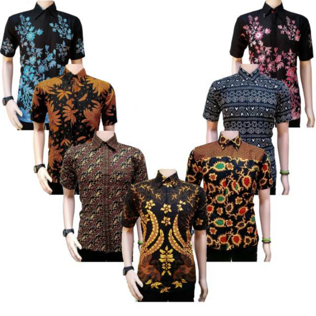 Jual KEMEJA BATIK KERJA BIG SIZE JUMBO SIZE FIT XXL LD 115 WARNA HITAM ...