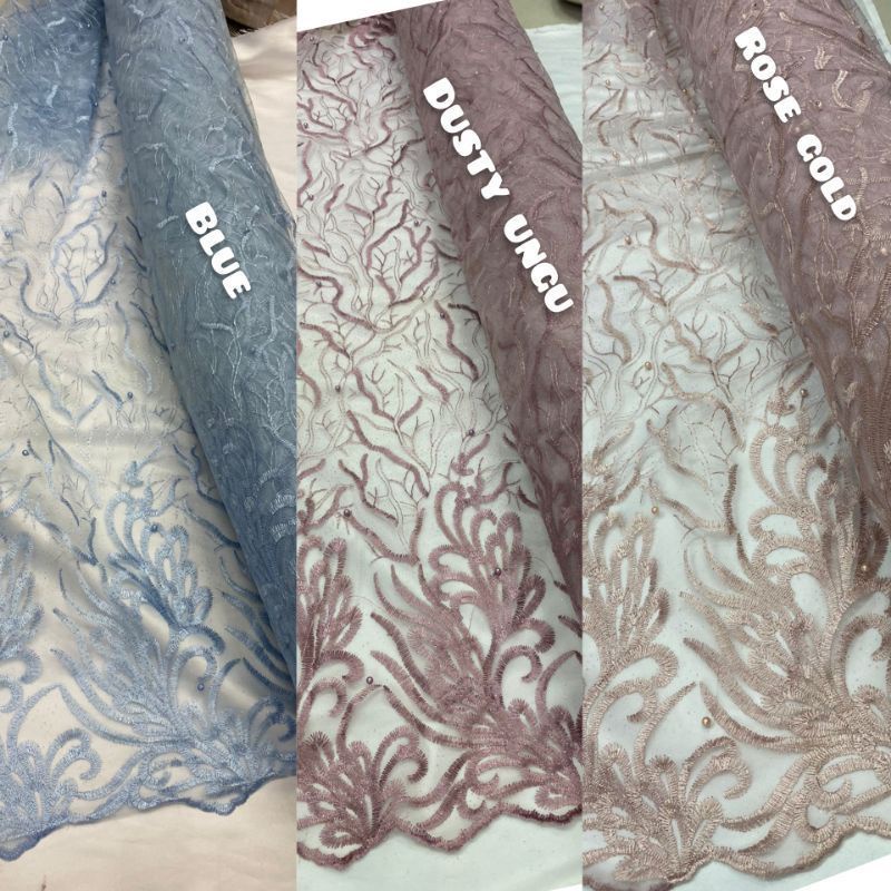 Jual Kain Tile Mutiara Kain Tille Akar Brokat Tulle Bakal Kain Kebaya ...