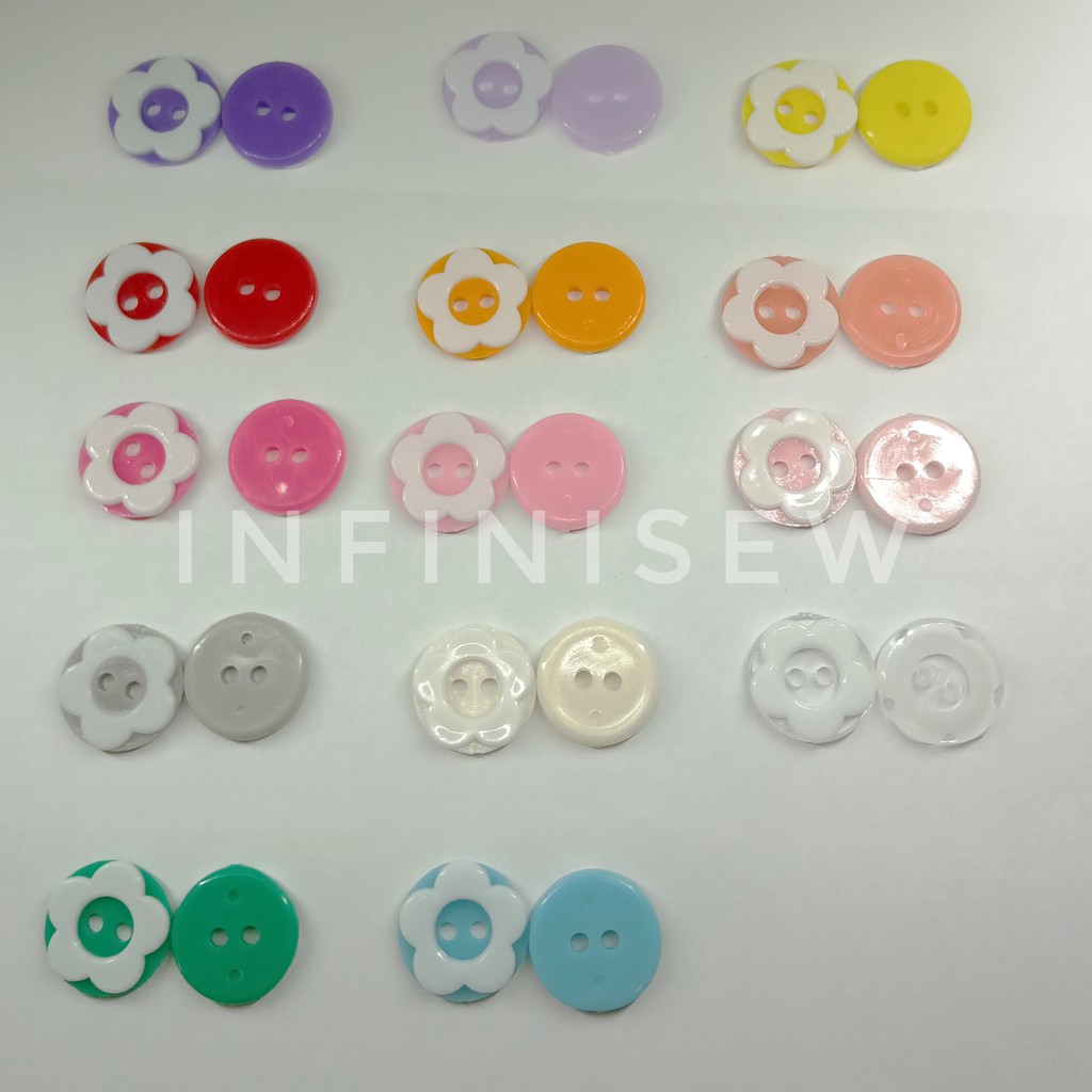 Jual kancing sakura 15mm per pak isi 1 gross 144 pcs pack 2 lubang ...