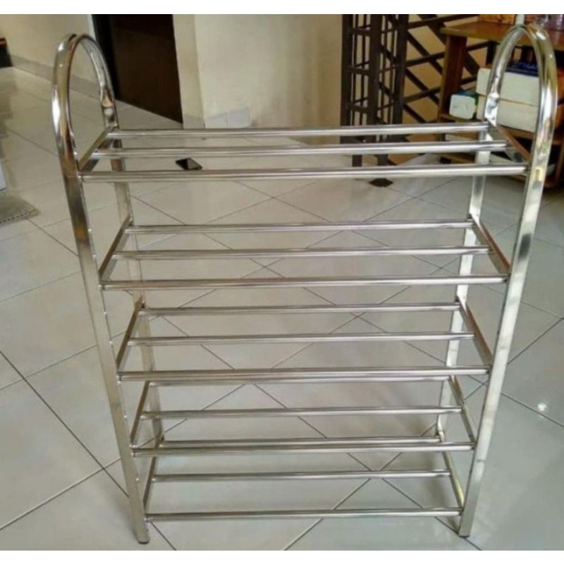 Jual rak sepatu 5 susun stainless | Shopee Indonesia