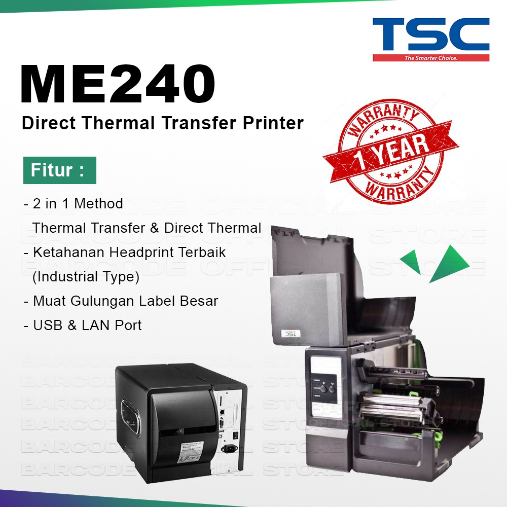 Jual Printer Barcode TSC ME240 / ME-240 Print Sticker Label Pengiriman ...